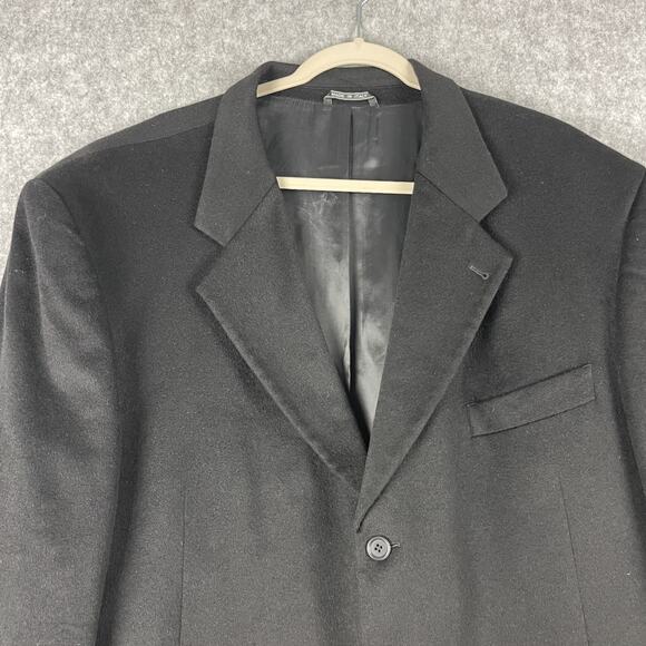 Todays Man Cashmere Blazer Jacket Mens 50R Black Italian Lanificio del Casentino - Picture 2 of 16
